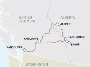 Vancouver-to-Banff-Tour-Route Circle West Tour